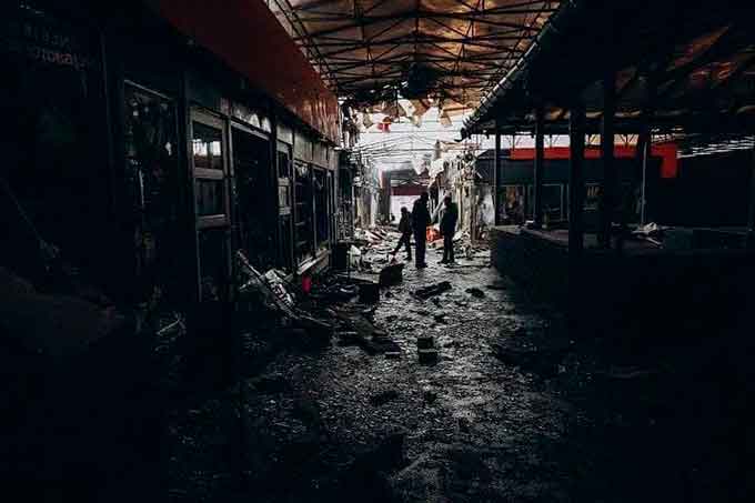 Рынок Харькова попал под обстрел. Ничего не осталось